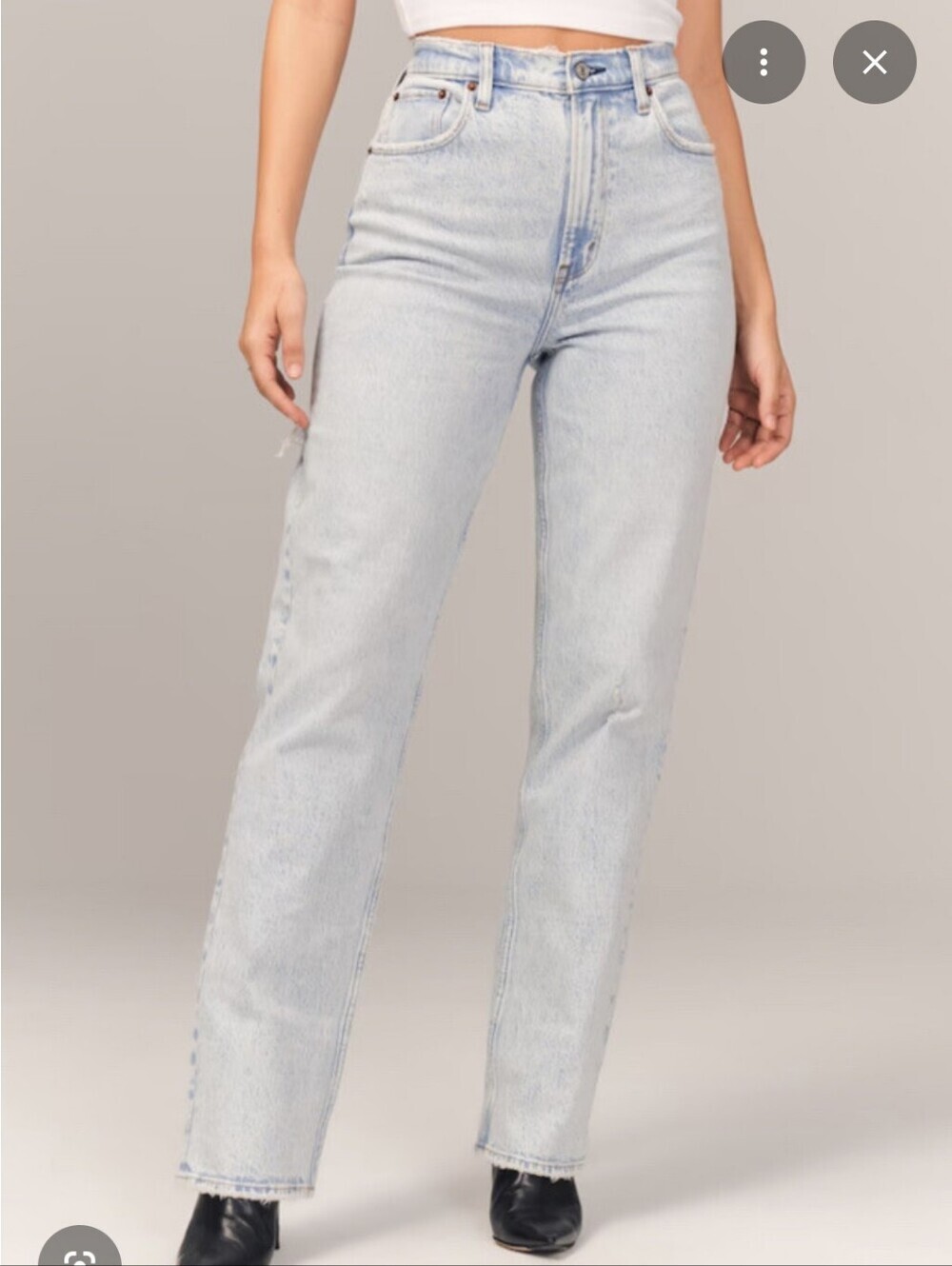 Abercrombie High Rise Curve Love Ankle Straight Jean